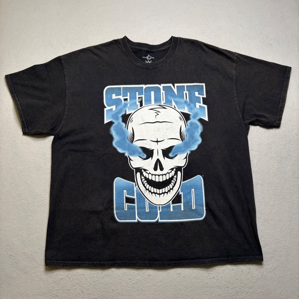Culture Kings T-Shirt Mens XL Black Stone Cold Steve Austin WWE Graphic Y2K Tee